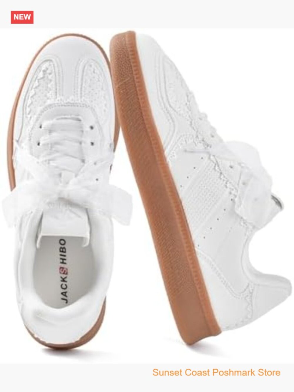 Lace-Up Fashion Sneakers with Memory Foam Arch Support Gum Sole Walking Shoes
